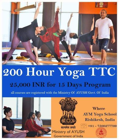 24 Days — 200 Hour Yoga Course in Rishikesh